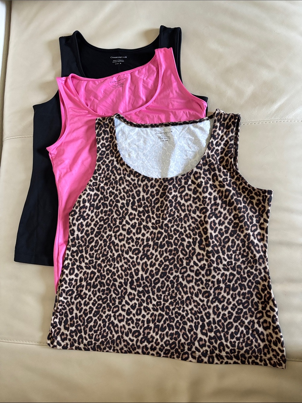 Pink & Black & Leopard Stretch Layering Tank Tops